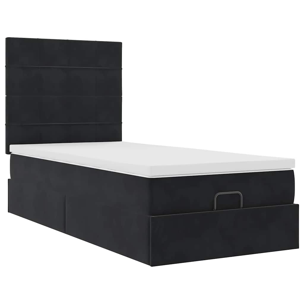 vidaXL Estructura cama otomana colchones terciopelo negra 80x200cm