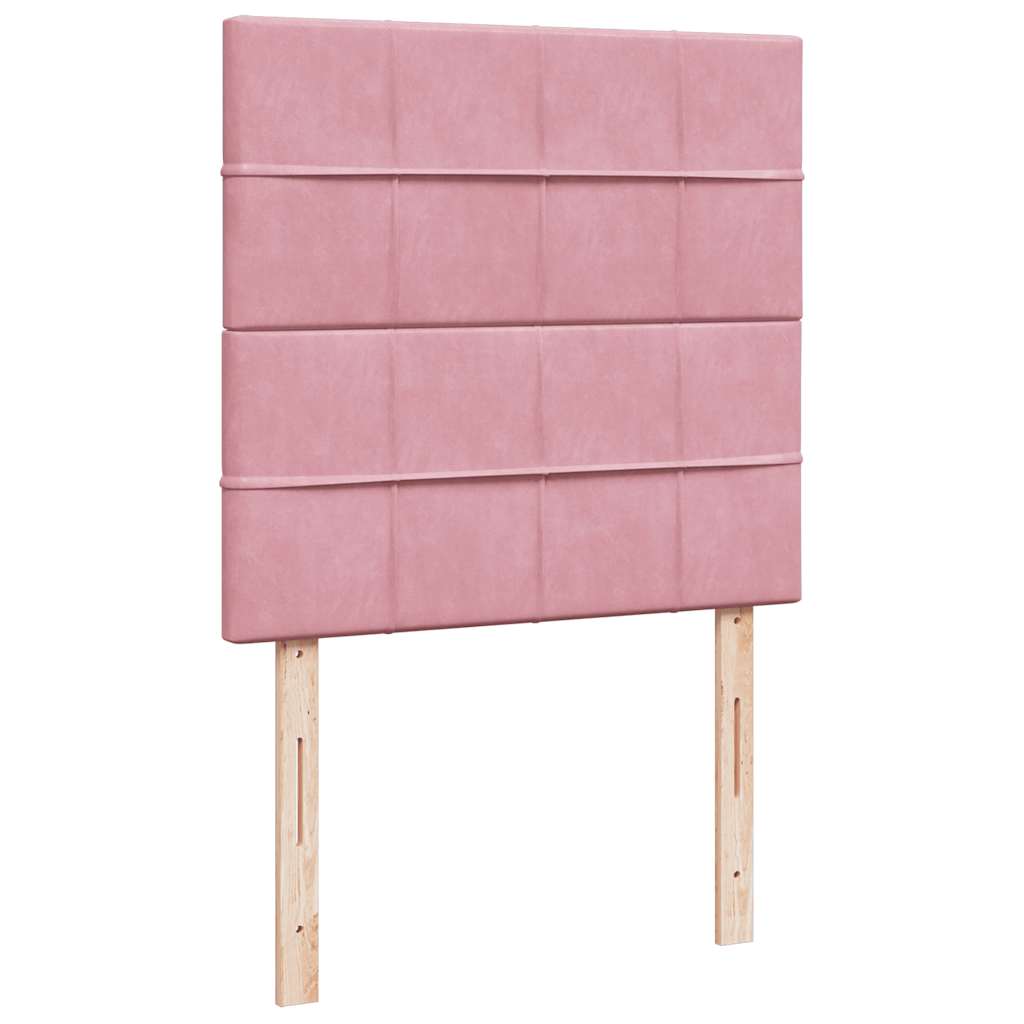 vidaXL Estructura cama otomana colchones terciopelo rosa 80x200cm