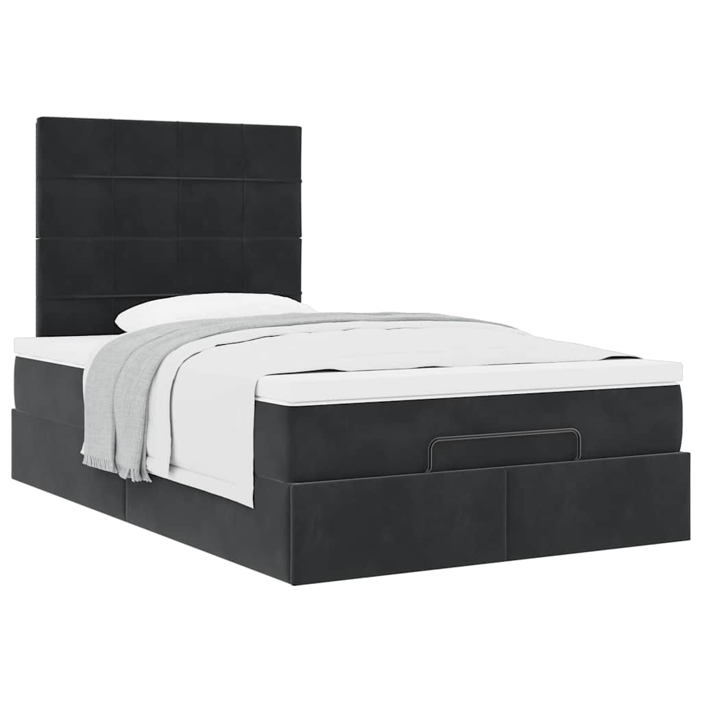 vidaXL Estructura de cama otomana colchones terciopelo negro