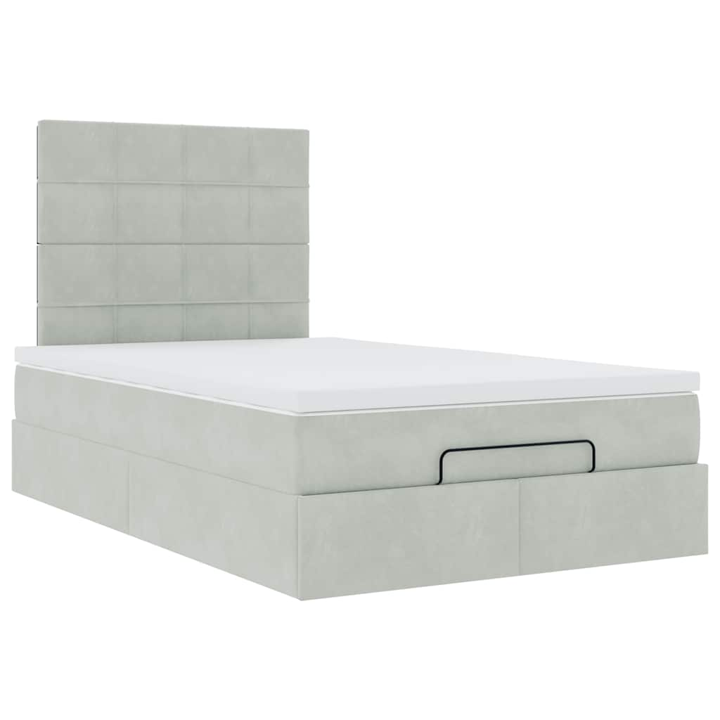 vidaXL Estructura cama otomana colchones gris claro 120x200cm