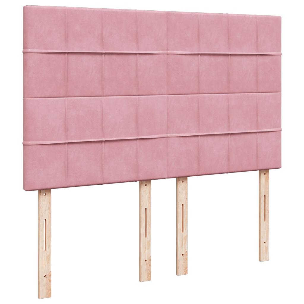 vidaXL Estructura cama otomana colchones terciopelo rosa 140x200cm