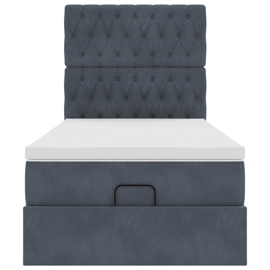 vidaXL Estructura cama otomana colchones gris oscuro 90x190cm