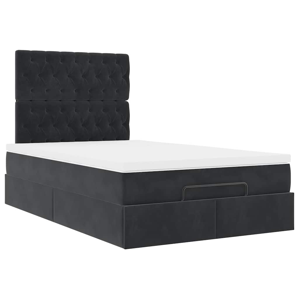 vidaXL Estructura de cama otomana colchones terciopelo negro