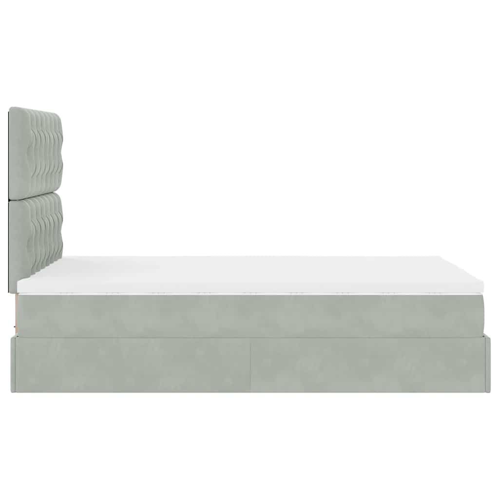 vidaXL Estructura cama otomana colchones gris claro 120x200cm