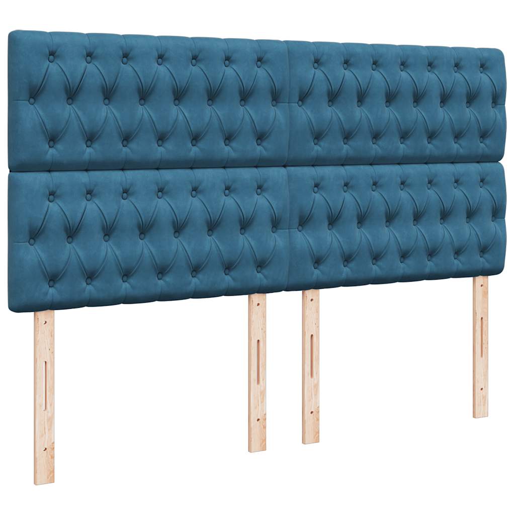 vidaXL Estructura de cama otomana colchones terciopelo azul oscuro