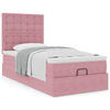 vidaXL Estructura cama otomana con colchones terciopelo rosa 90x190cm