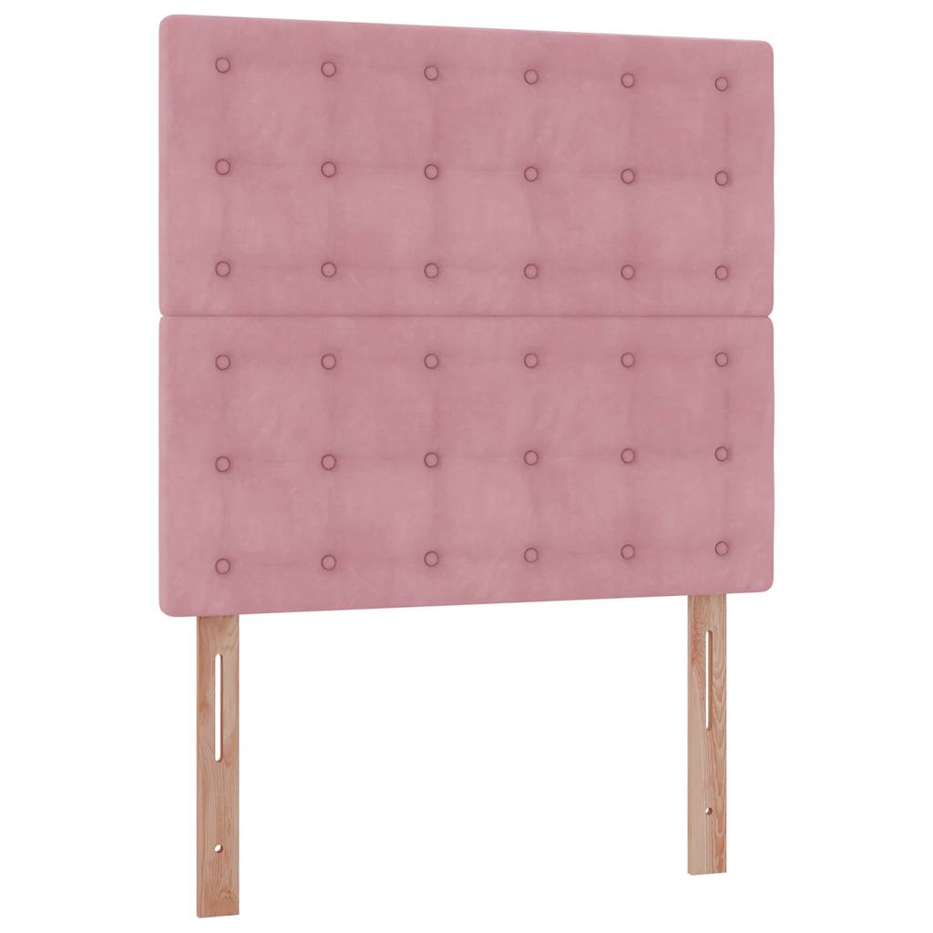 vidaXL Estructura de cama otomana colchones terciopelo rosa 90x200cm