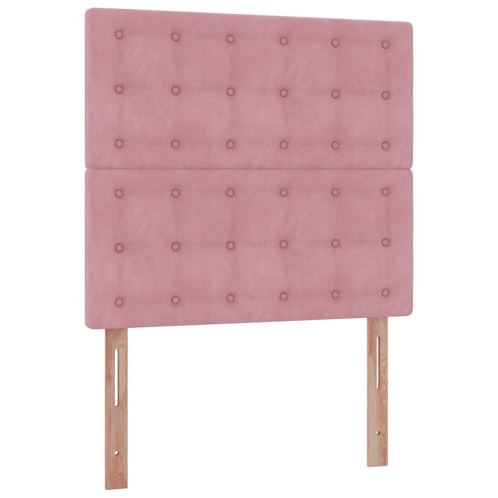 vidaXL Estructura de cama otomana colchones terciopelo rosa 100x200cm