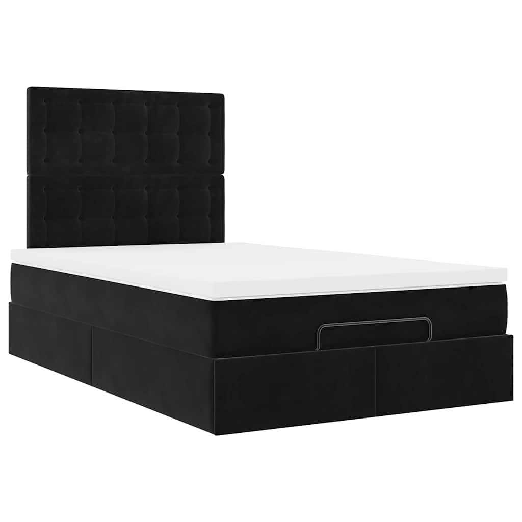 vidaXL Estructura de cama otomana colchones terciopelo negro