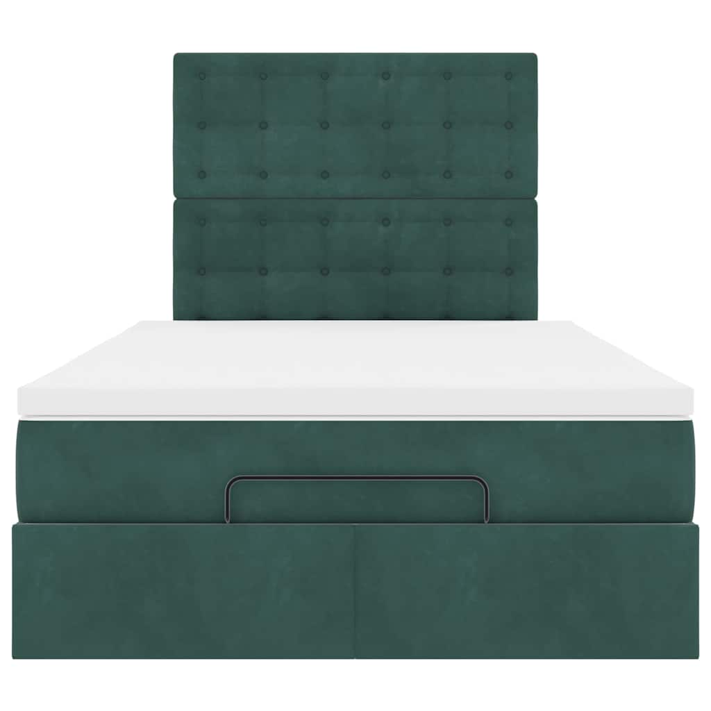 vidaXL Estructura de cama otomana colchones terciopelo verde oscuro