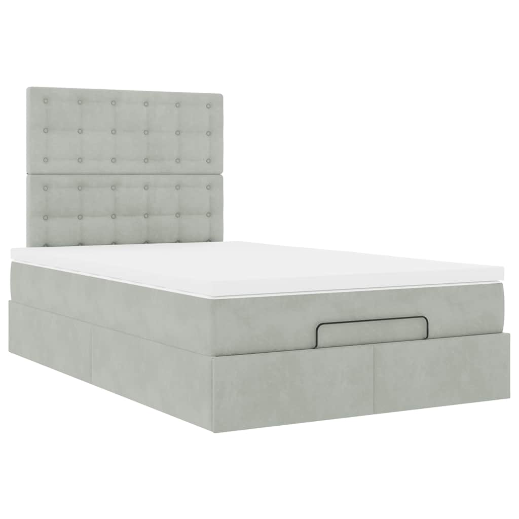 vidaXL Estructura cama otomana colchones gris claro 120x200cm