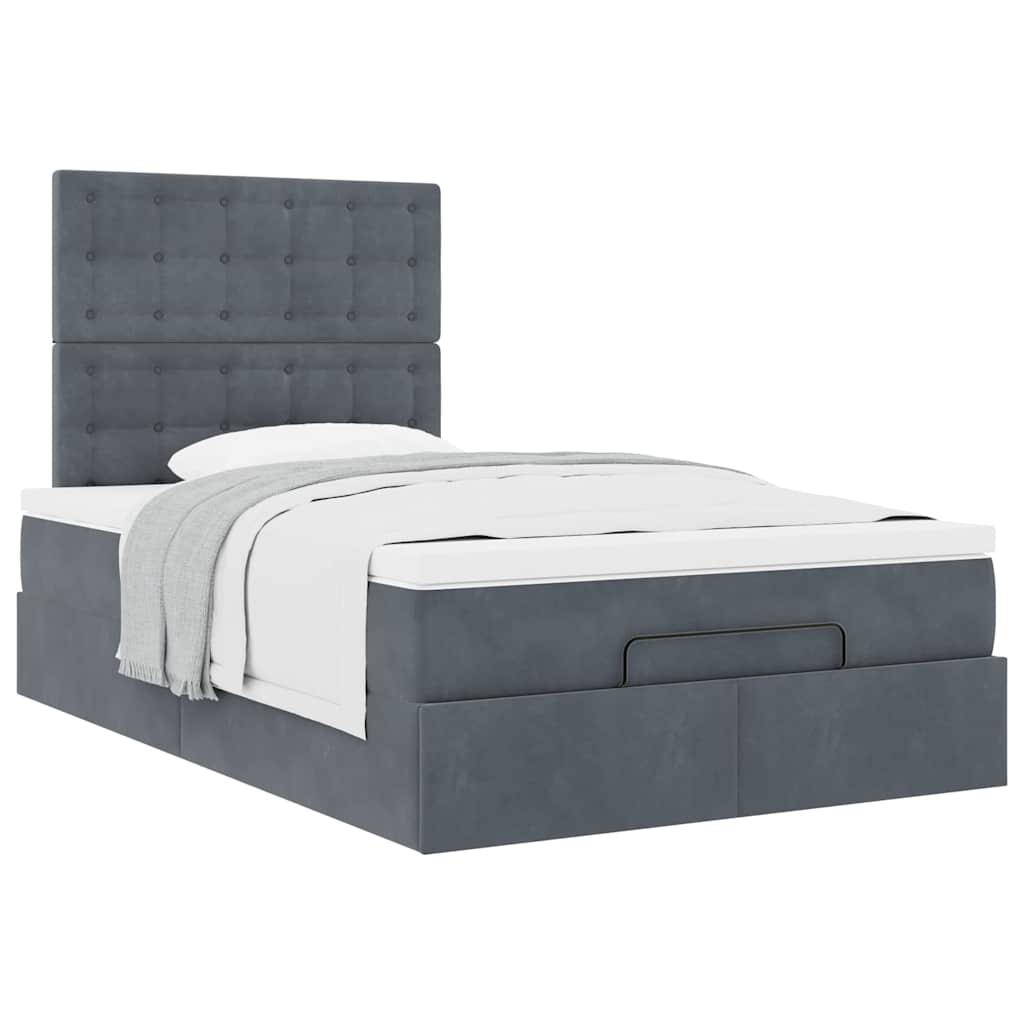 vidaXL Estructura cama otomana colchones terciopelo gris oscuro