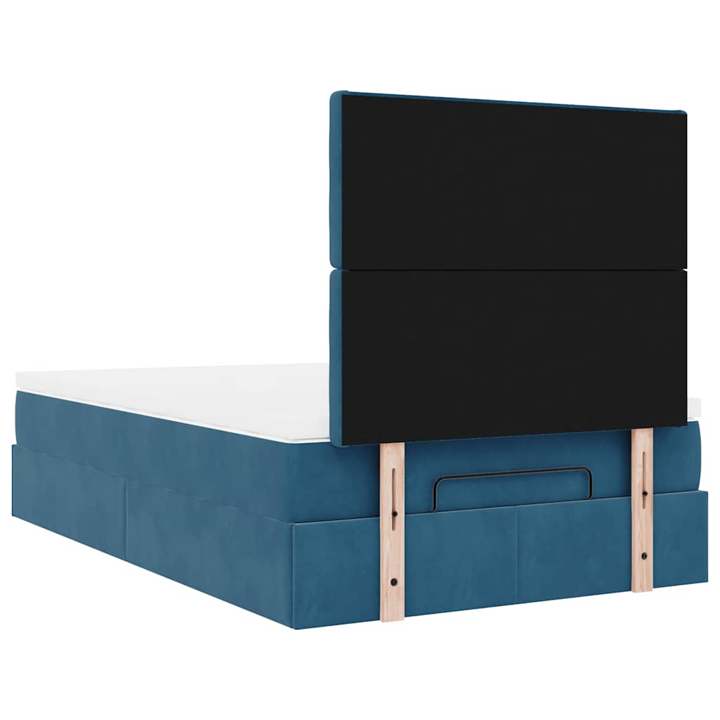 vidaXL Estructura de cama otomana colchones terciopelo azul oscuro