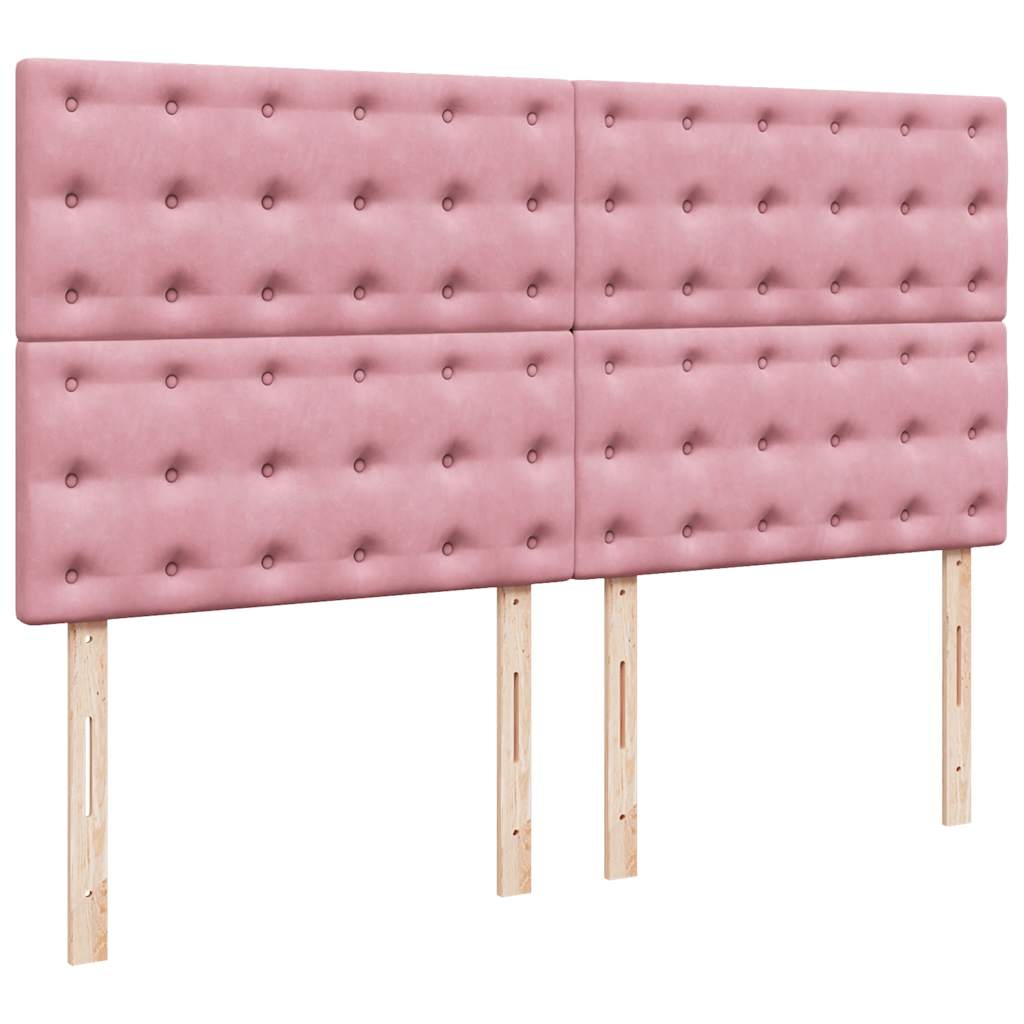 vidaXL Estructura de cama otomana colchones terciopelo rosa 180x200cm