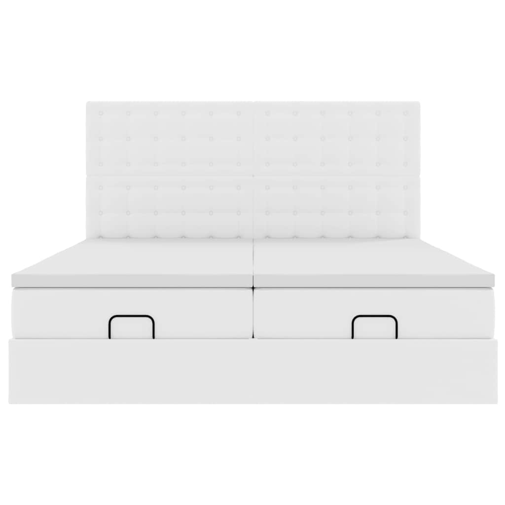 vidaXL Estructura cama otomana colchones blanco puro 180x200cm