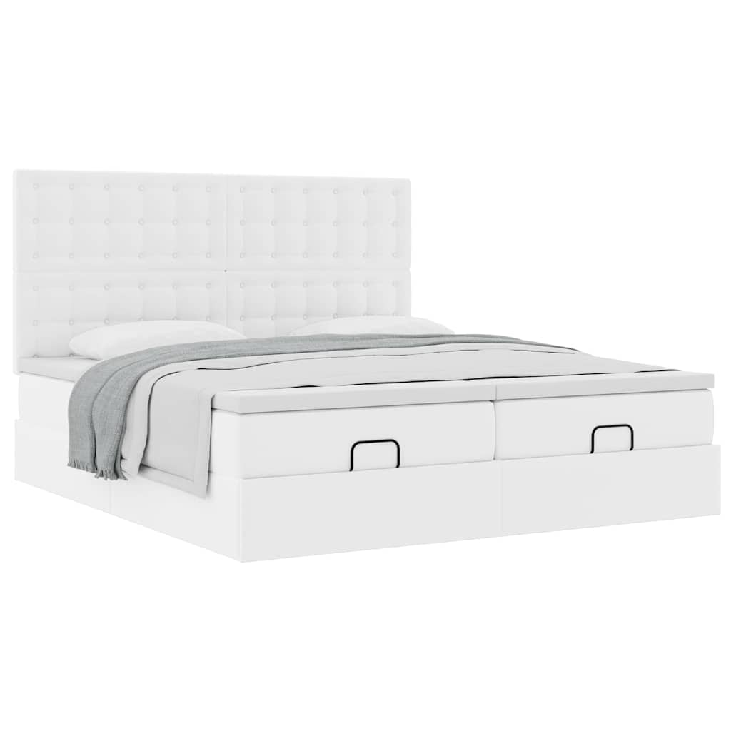 vidaXL Estructura cama otomana colchones blanco puro 200x200cm