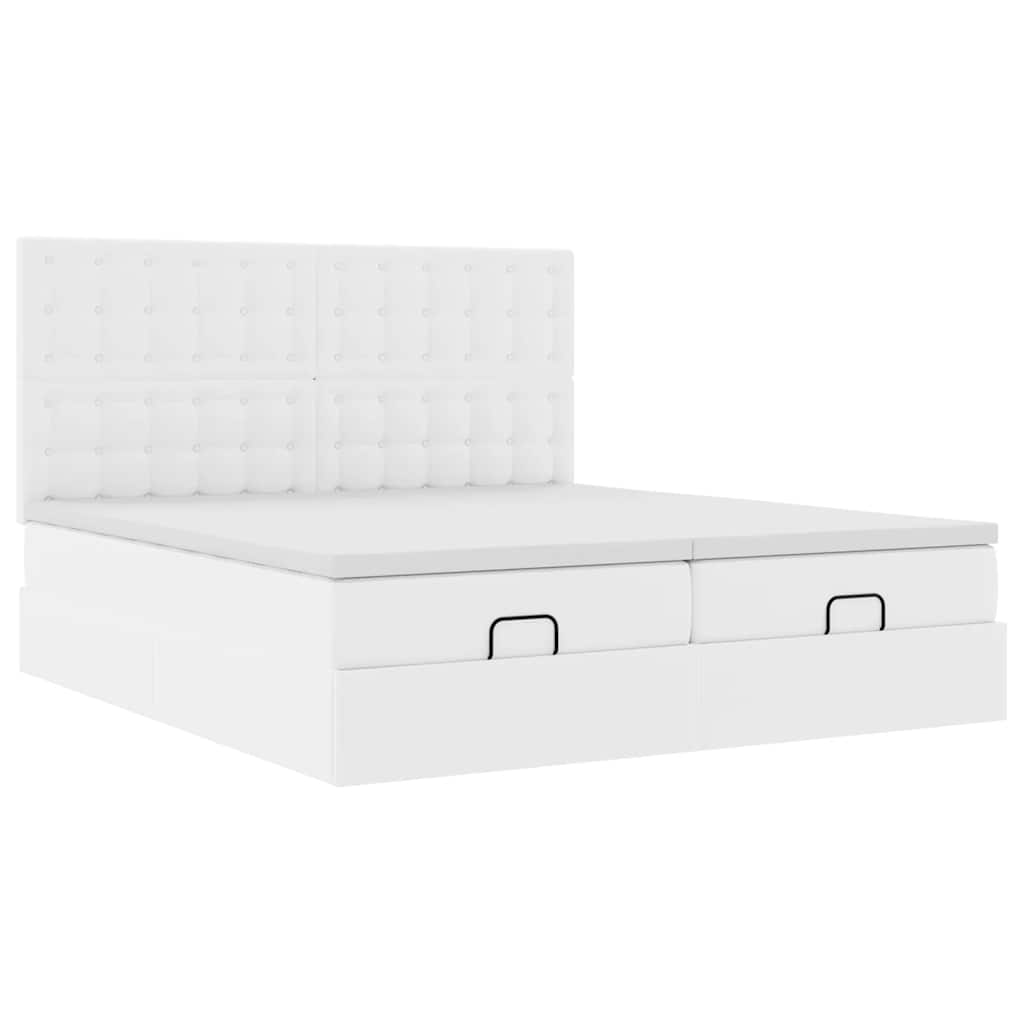 vidaXL Estructura cama otomana colchones blanco puro 200x200cm