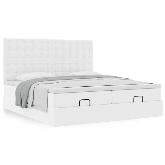 vidaXL Estructura cama otomana colchones blanco puro 200x200cm