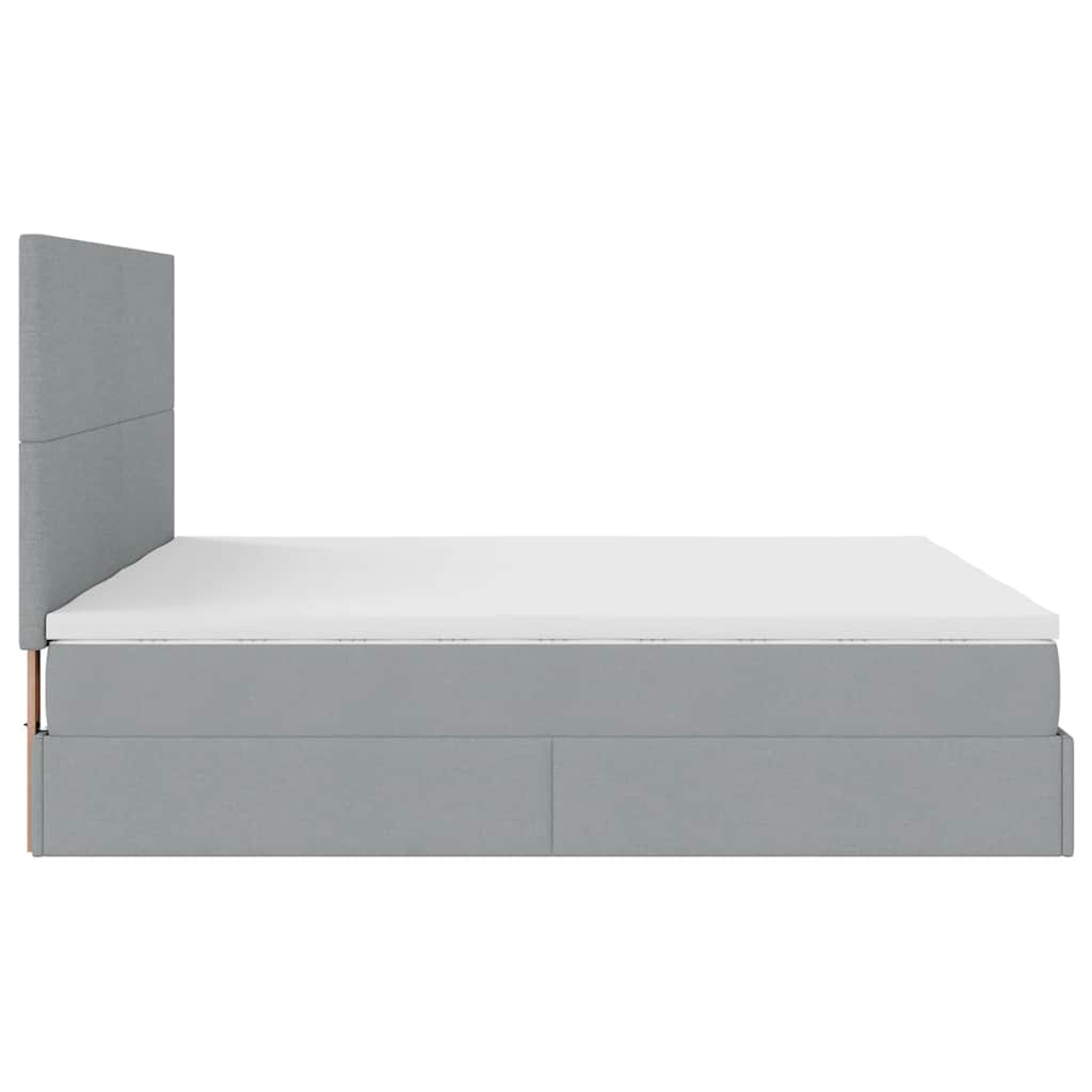 vidaXL Estructura de cama otomana colchones tela gris claro 160x200cm