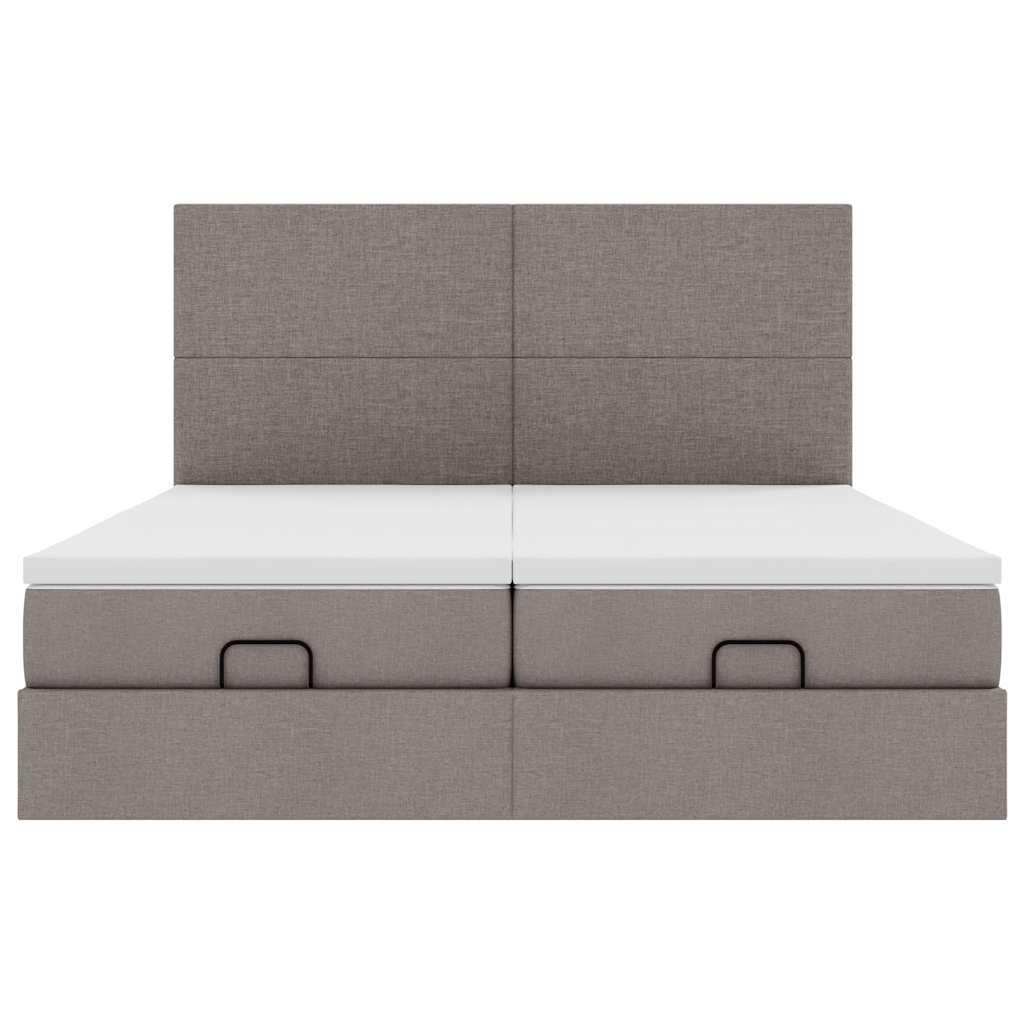 vidaXL Estructura de cama otomana colchones tela gris pardo 180x200 cm