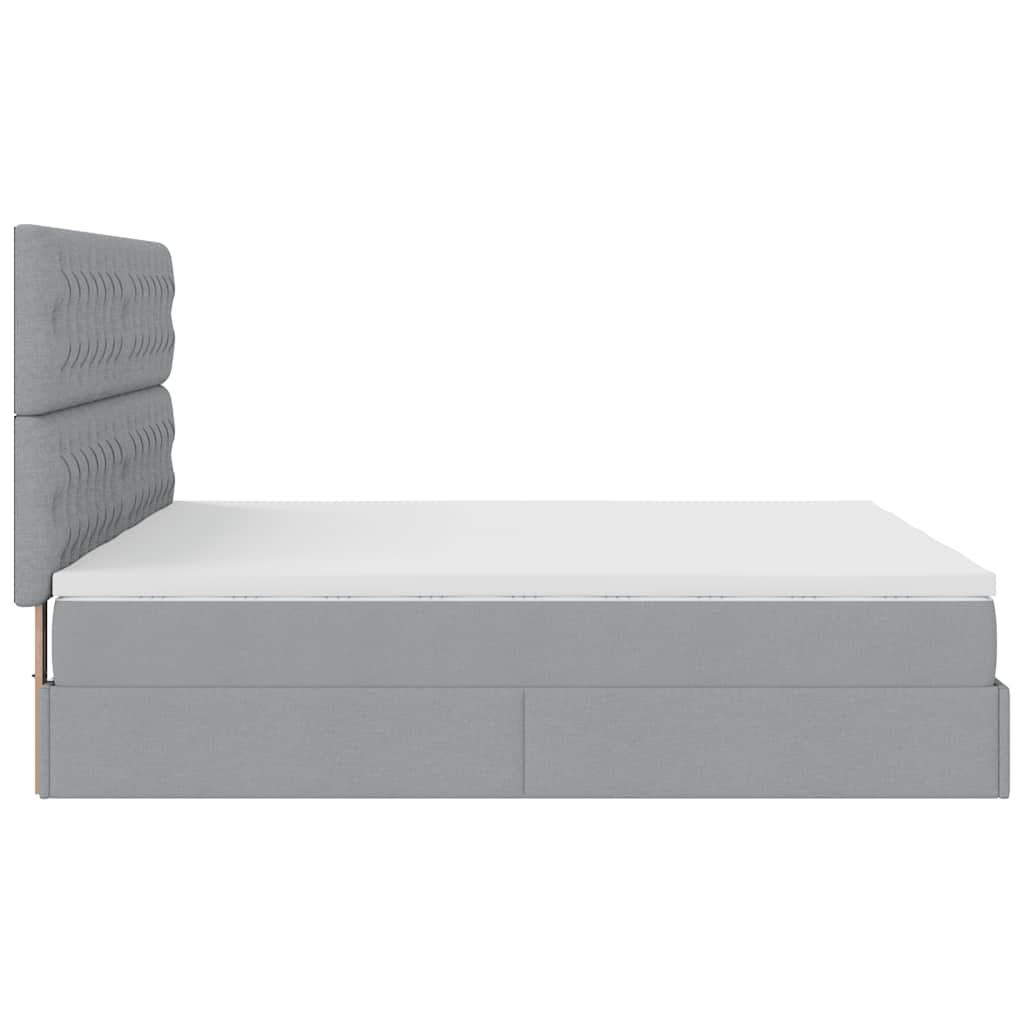 vidaXL Estructura de cama otomana colchones tela gris claro 180x200cm