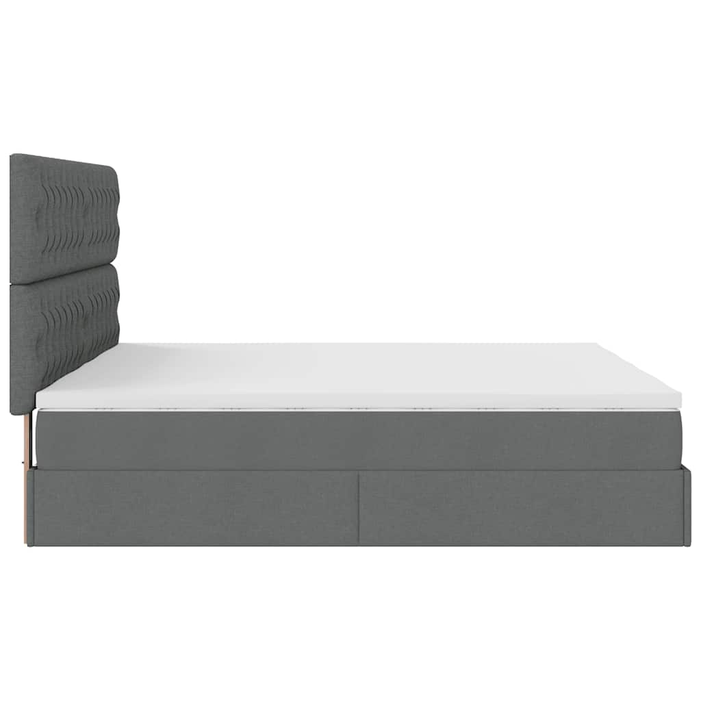 vidaXL Estructura cama otomana colchones tela gris oscuro 180x200cm