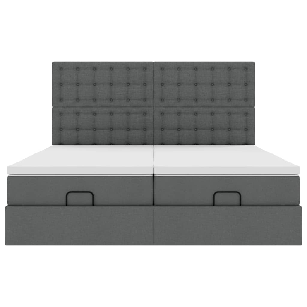 vidaXL Estructura cama otomana colchones tela gris oscuro 180x200cm