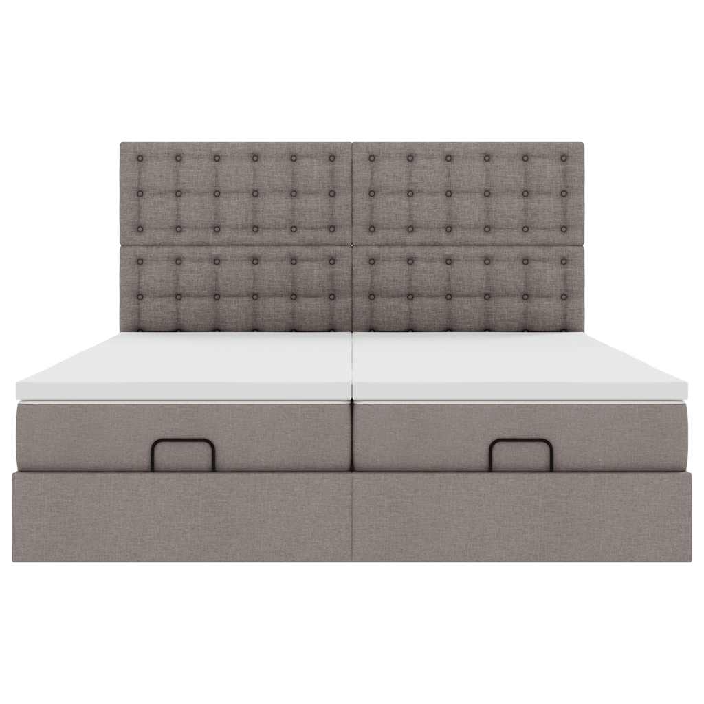 vidaXL Estructura de cama otomana colchones tela gris pardo 180x200 cm