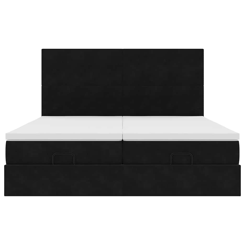 vidaXL Estructura de cama otomana colchones terciopelo negra 180x200cm