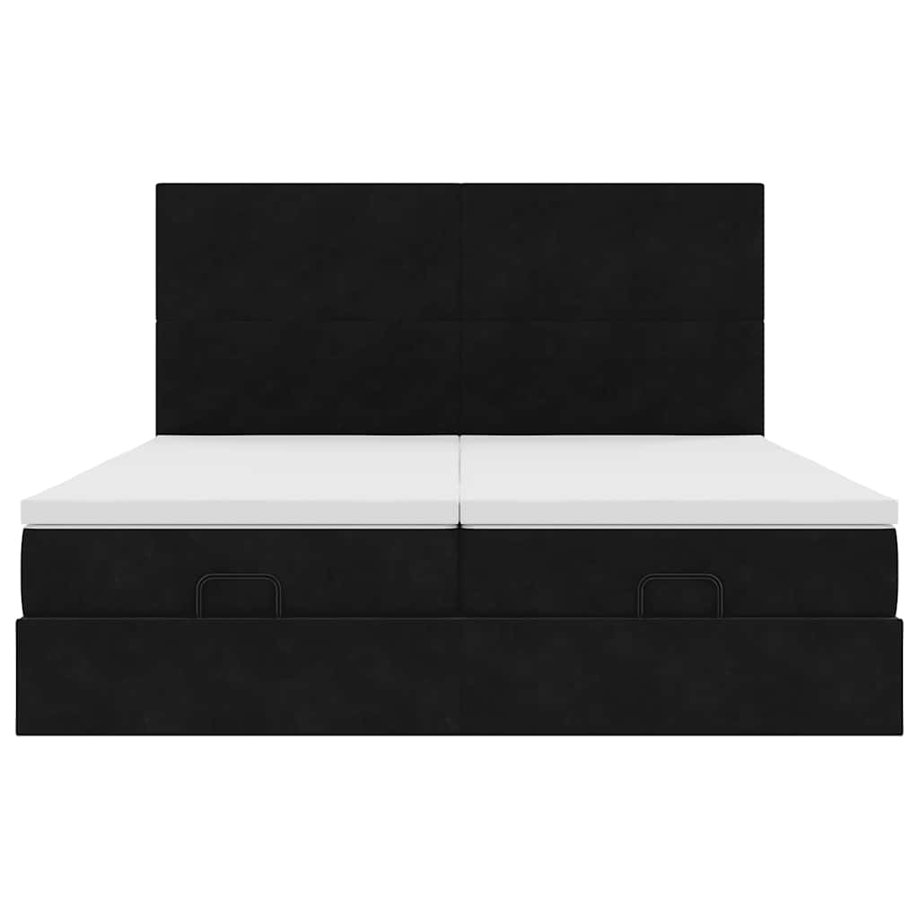 vidaXL Estructura de cama otomana colchones terciopelo negro 200x200cm