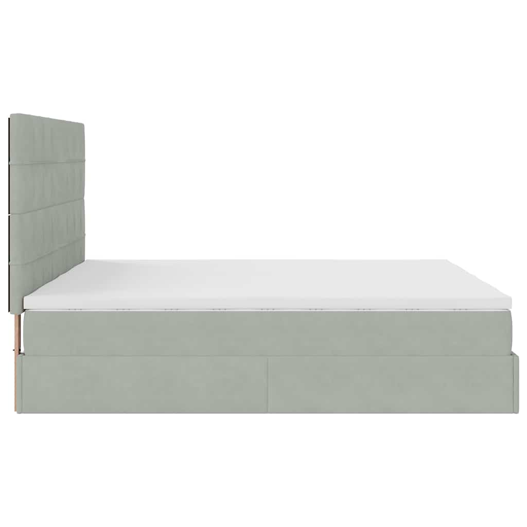 vidaXL Estructura cama otomana colchones terciopelo gris claro