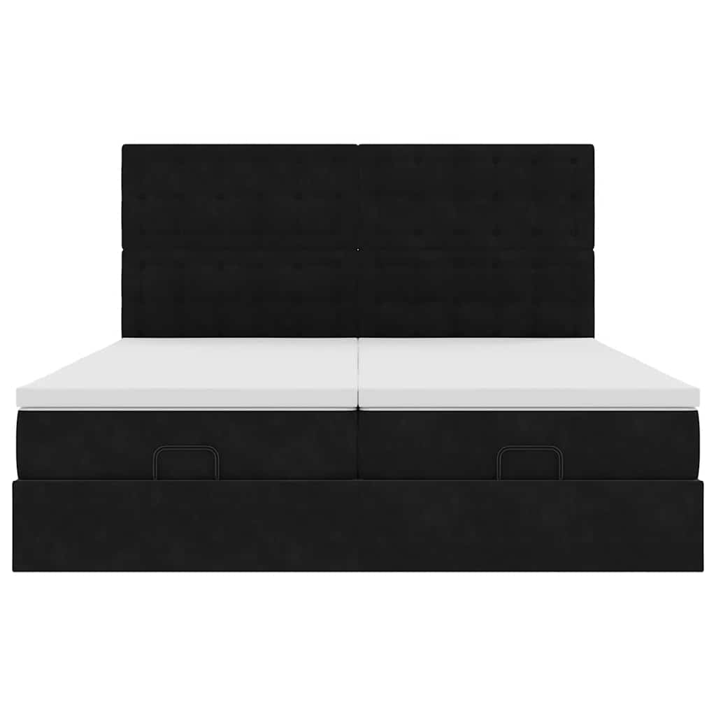 vidaXL Estructura de cama otomana colchones terciopelo negra 180x200cm