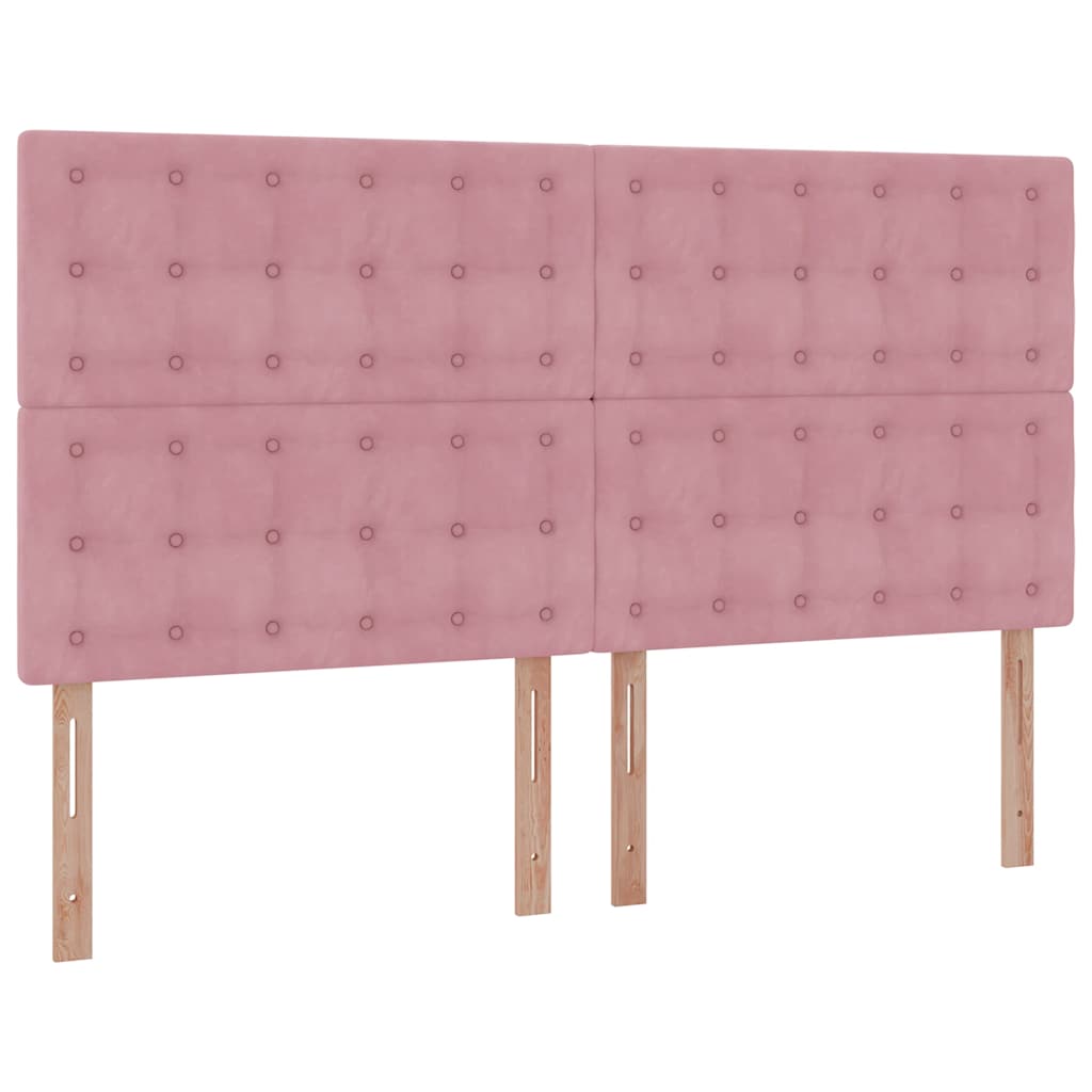 vidaXL Estructura de cama otomana colchones terciopelo rosa 180x200cm