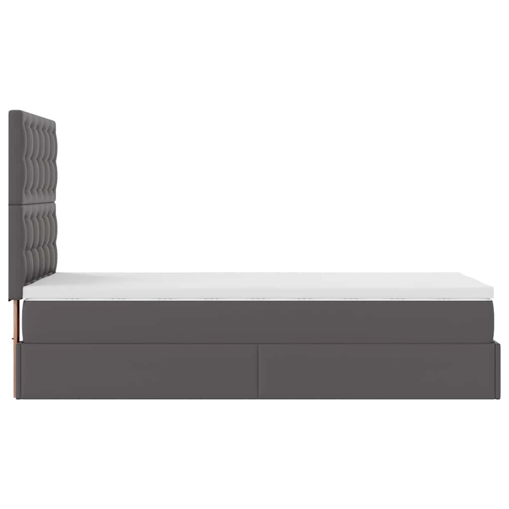 vidaXL Estructura cama otomana colchón cuero sintético gris 80x200cm