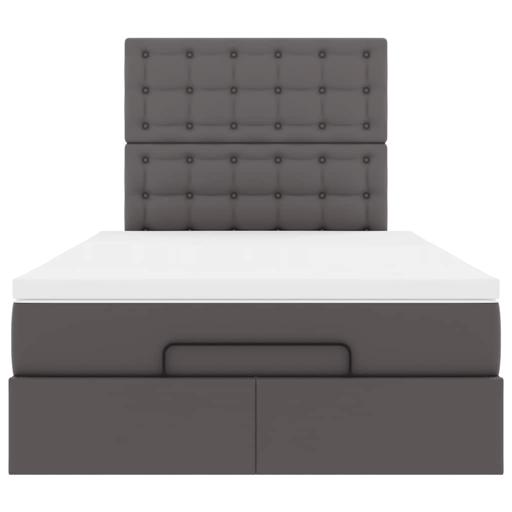 vidaXL Estructura cama otomana colchón gris 120x190 cm cuero sintético