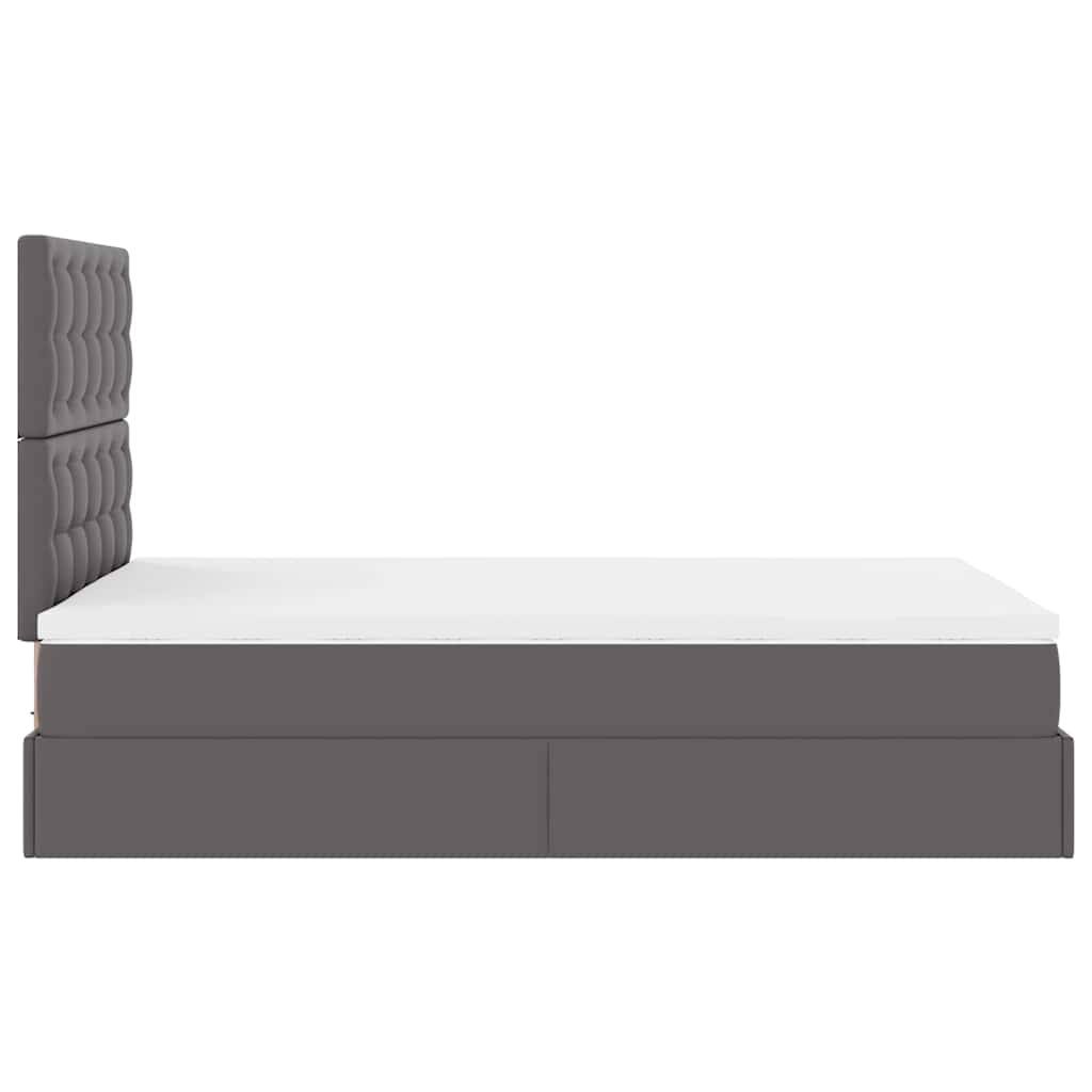 vidaXL Estructura cama otomana colchón cuero sintético gris 120x200cm