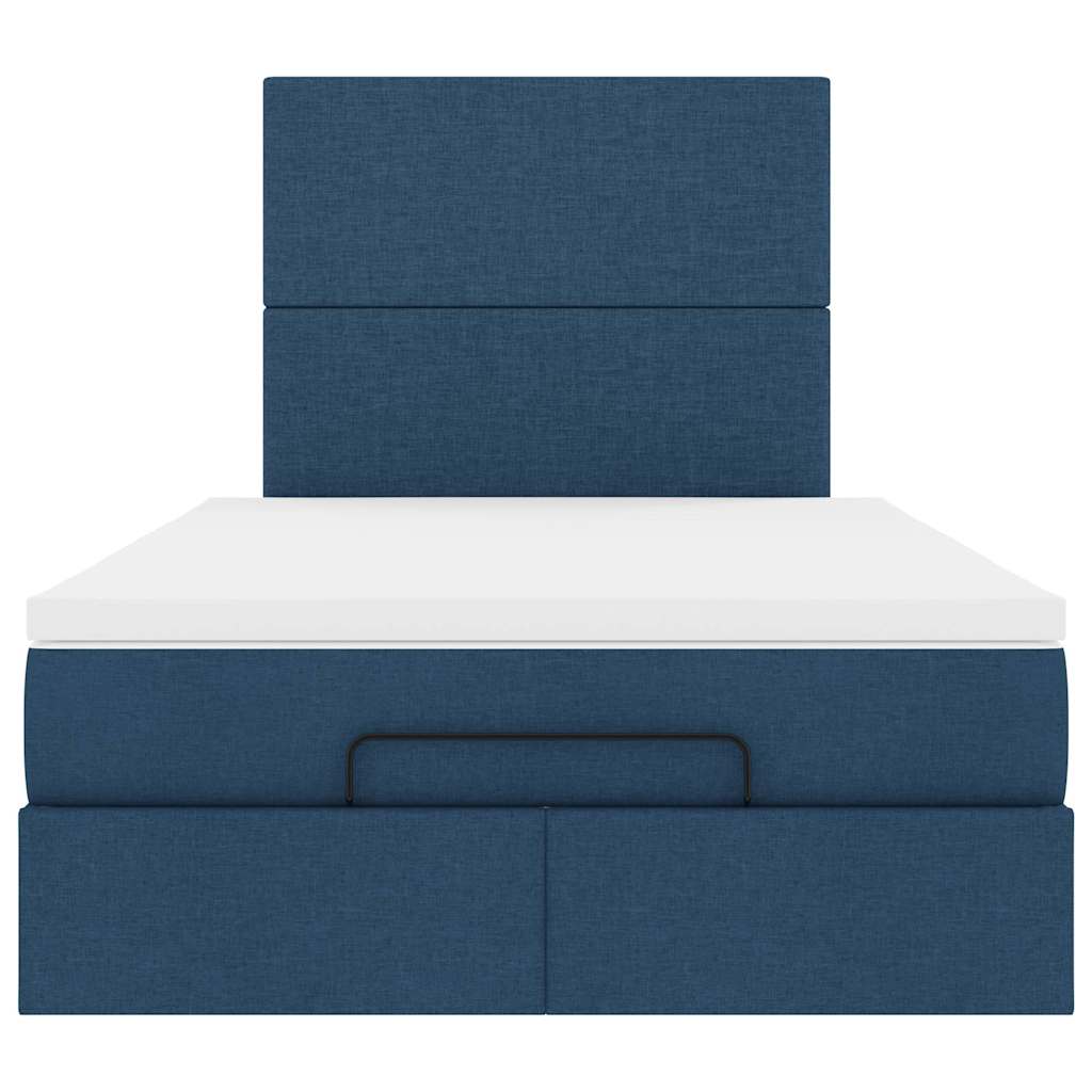 vidaXL Estructura de cama otomana colchón tela azul 120x190 cm