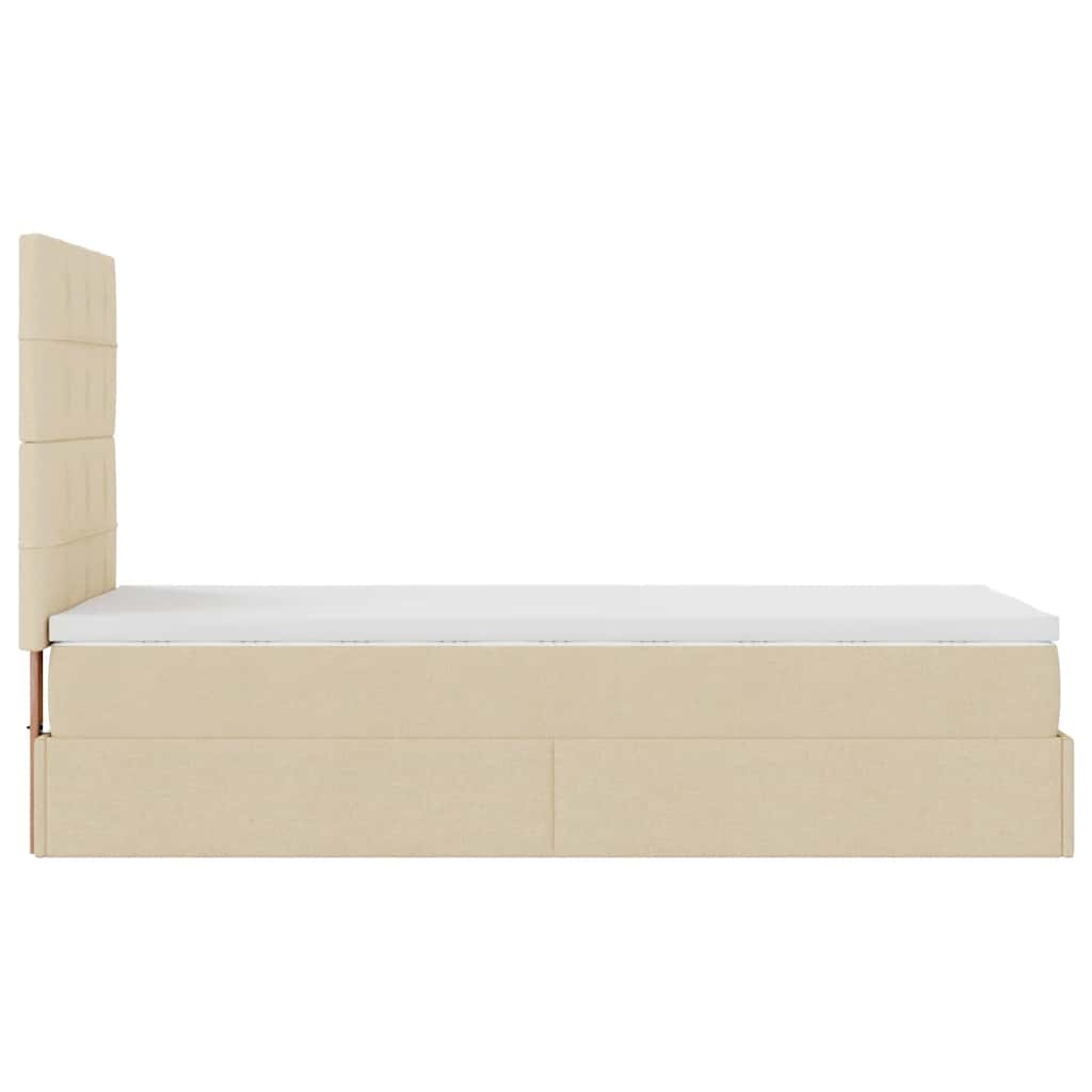 vidaXL Estructura de cama otomana con colchón tela crema 80x200cm