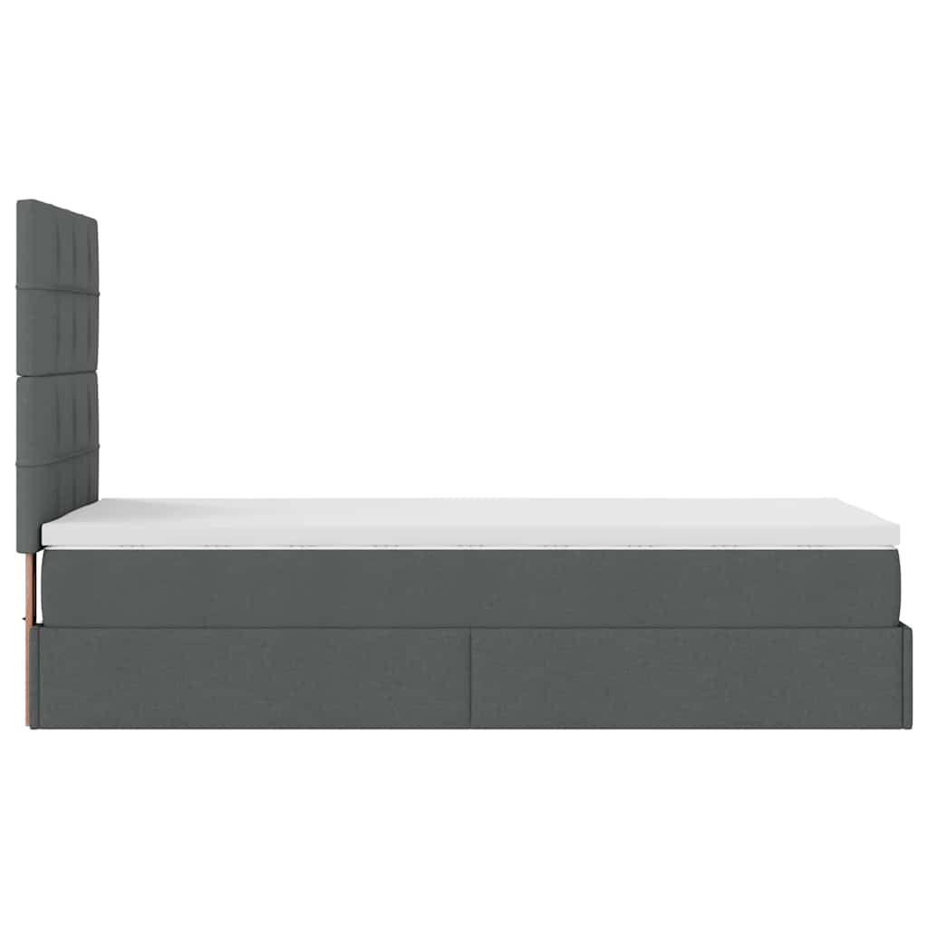 vidaXL Estructura cama otomana colchón tela gris oscuro