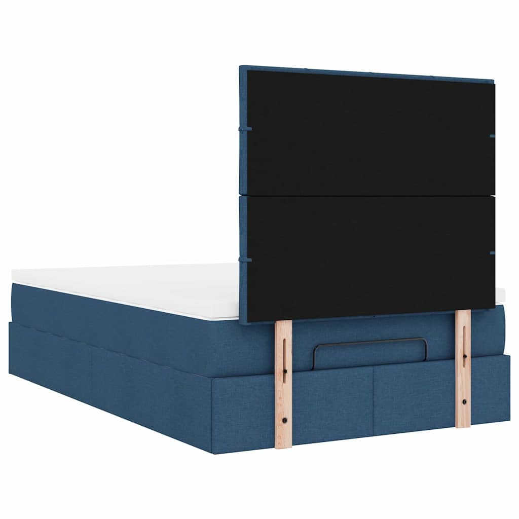 vidaXL Estructura de cama otomana colchón tela azul 120x190 cm