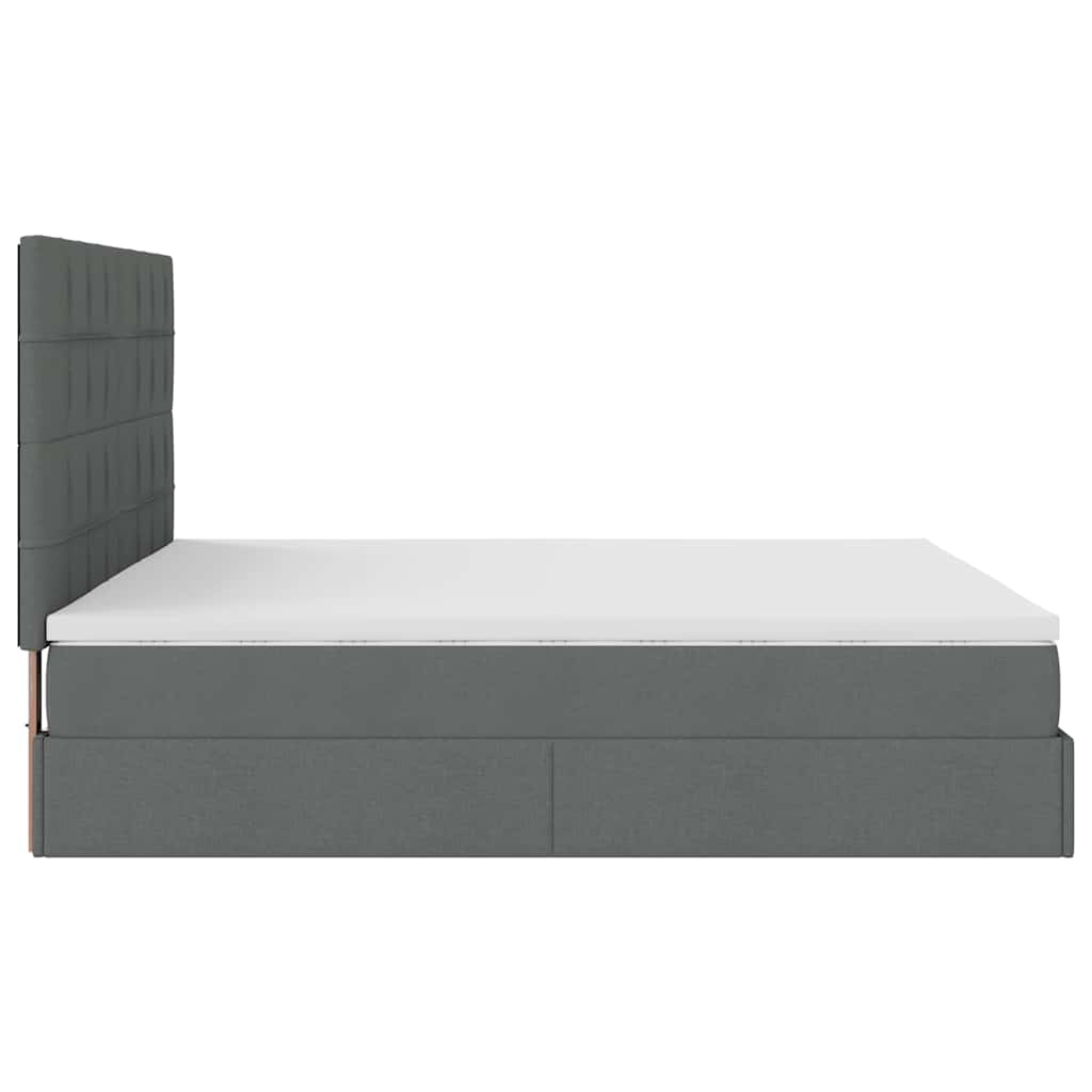 vidaXL Estructura cama otomana colchón tela gris oscuro 180x200cm