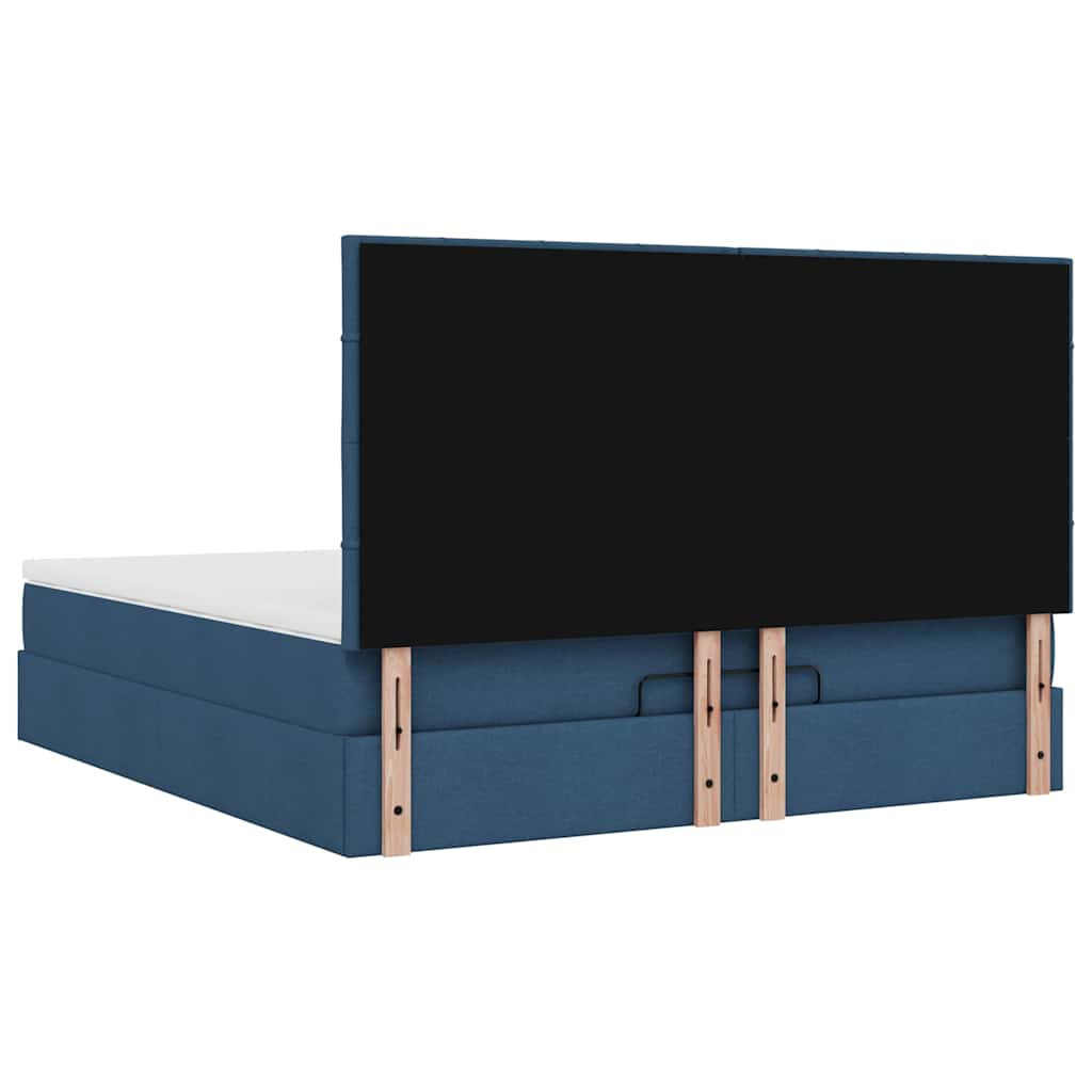 vidaXL Estructura de cama otomana con colchón tela azul 180x200cm