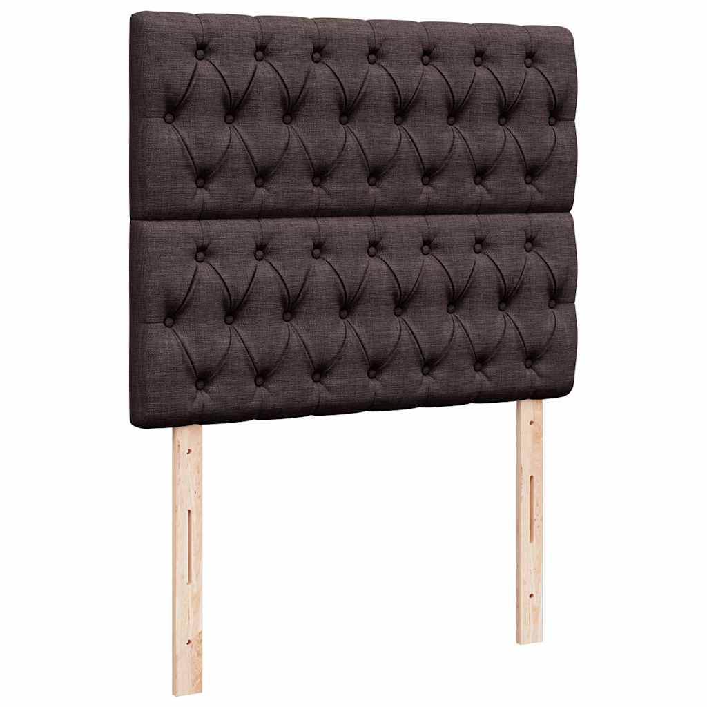 vidaXL Estructura de cama otomana colchón tela marrón oscuro 120x190cm