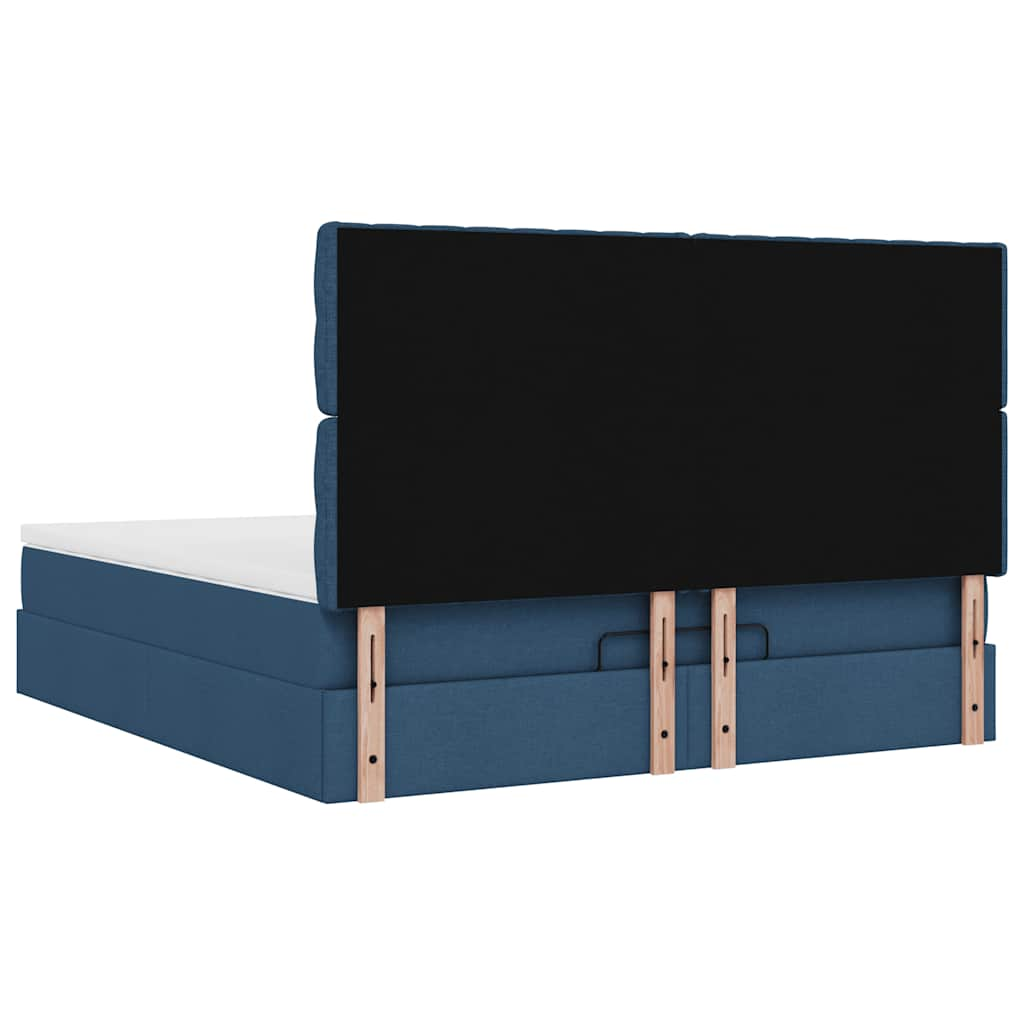 vidaXL Estructura de cama otomana con colchón tela azul 180x200cm