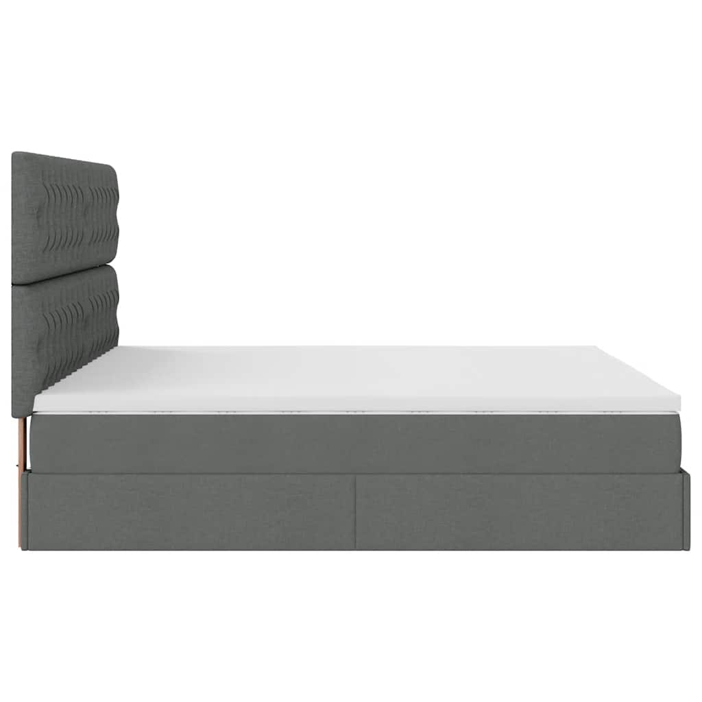 vidaXL Estructura cama otomana colchones tela gris oscuro 200x200cm