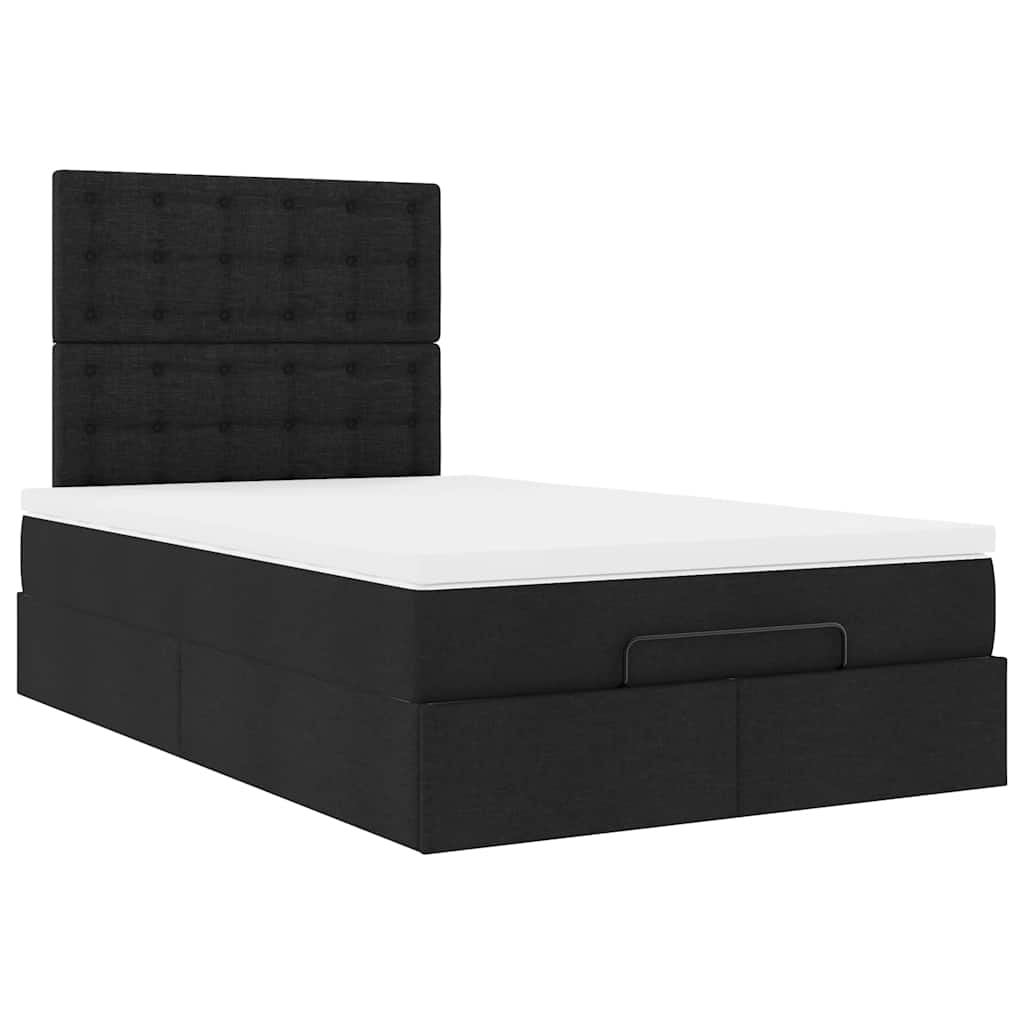 vidaXL Estructura de cama otomana colchón tela negro