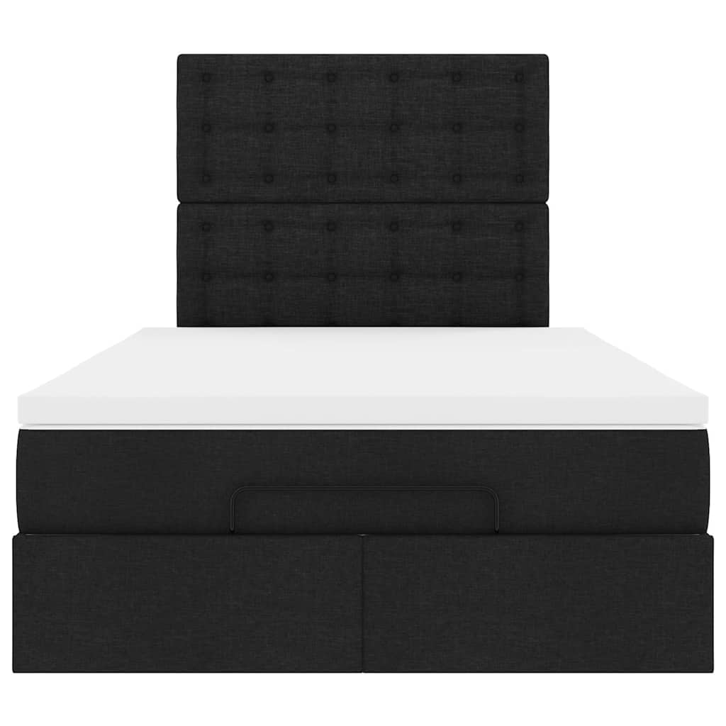 vidaXL Estructura de cama otomana colchón tela negro