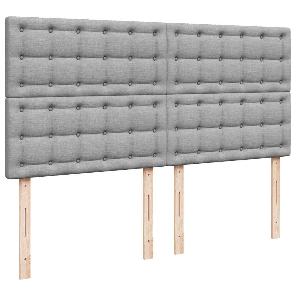 vidaXL Estructura de cama otomana colchón tela gris claro 160x200cm