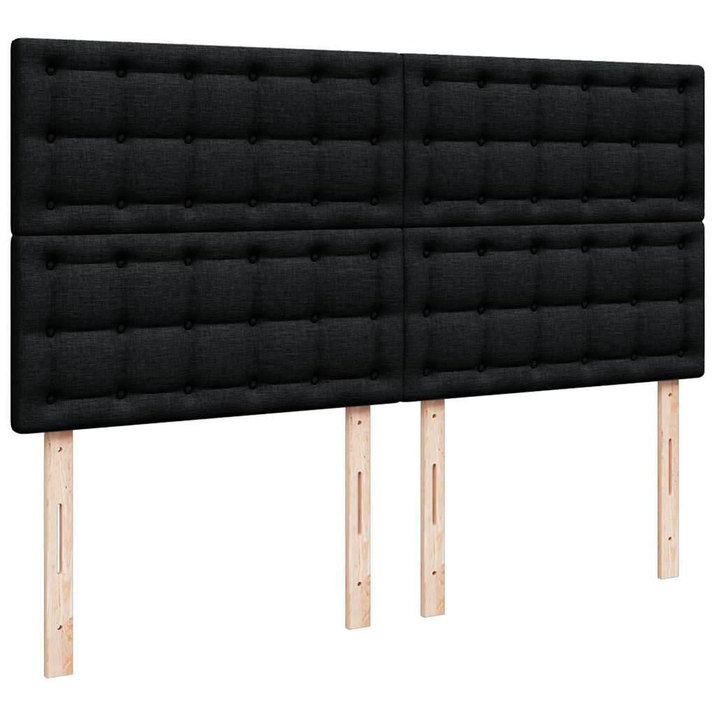 vidaXL Estructura de cama otomana con colchón tela negra 160x200 cm