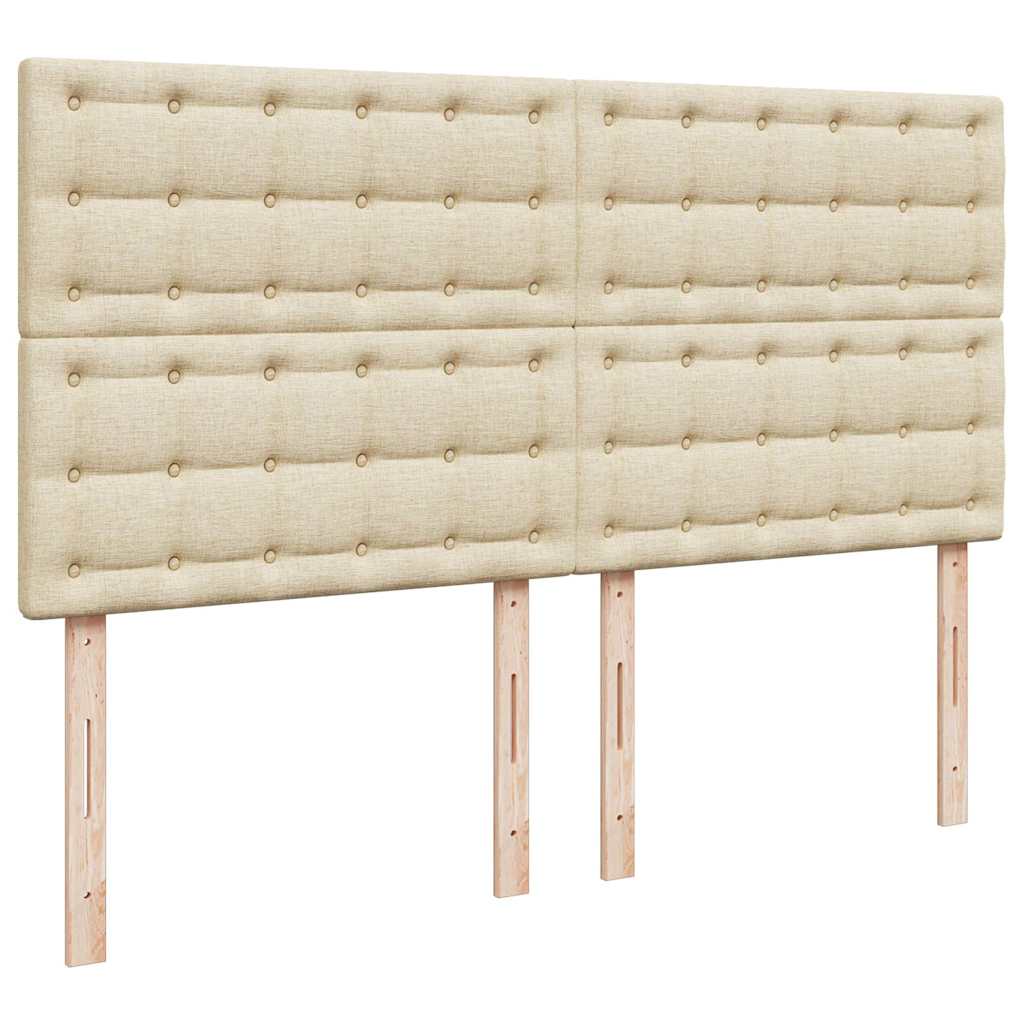 vidaXL Estructura de cama otomana con colchones tela crema 200x200cm